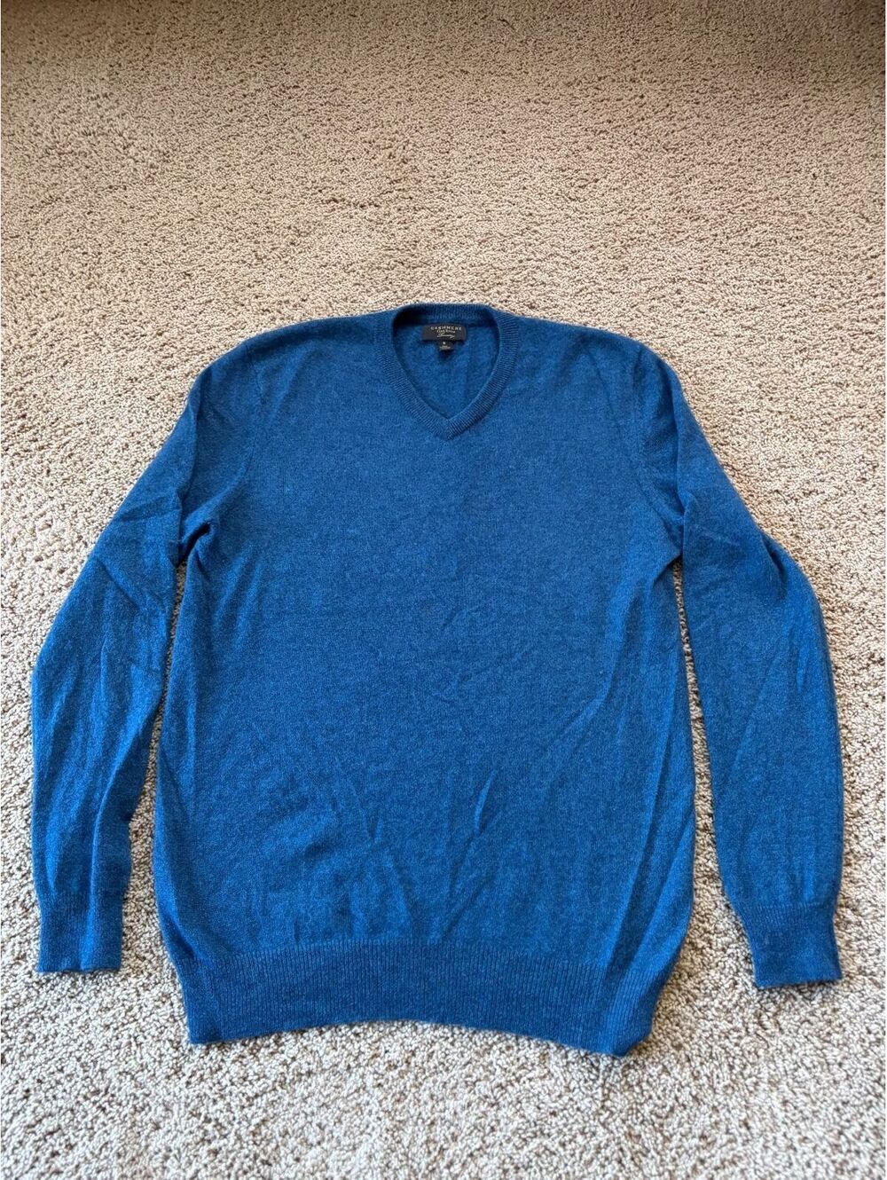 Club Room Luxury 100% Cashmere Men's Medium Blue Crewneck Sweater Pullover M